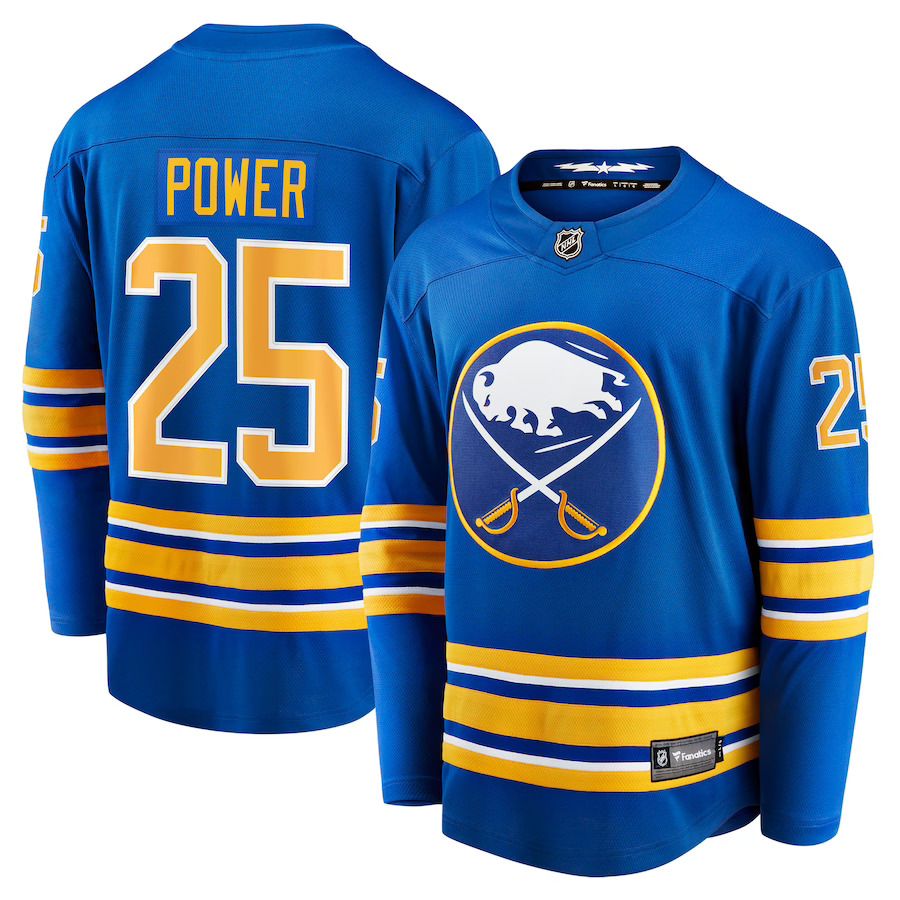 Men Buffalo Sabres #25 Owen Power Fanatics Branded Royal Home Breakaway Player NHL Jersey